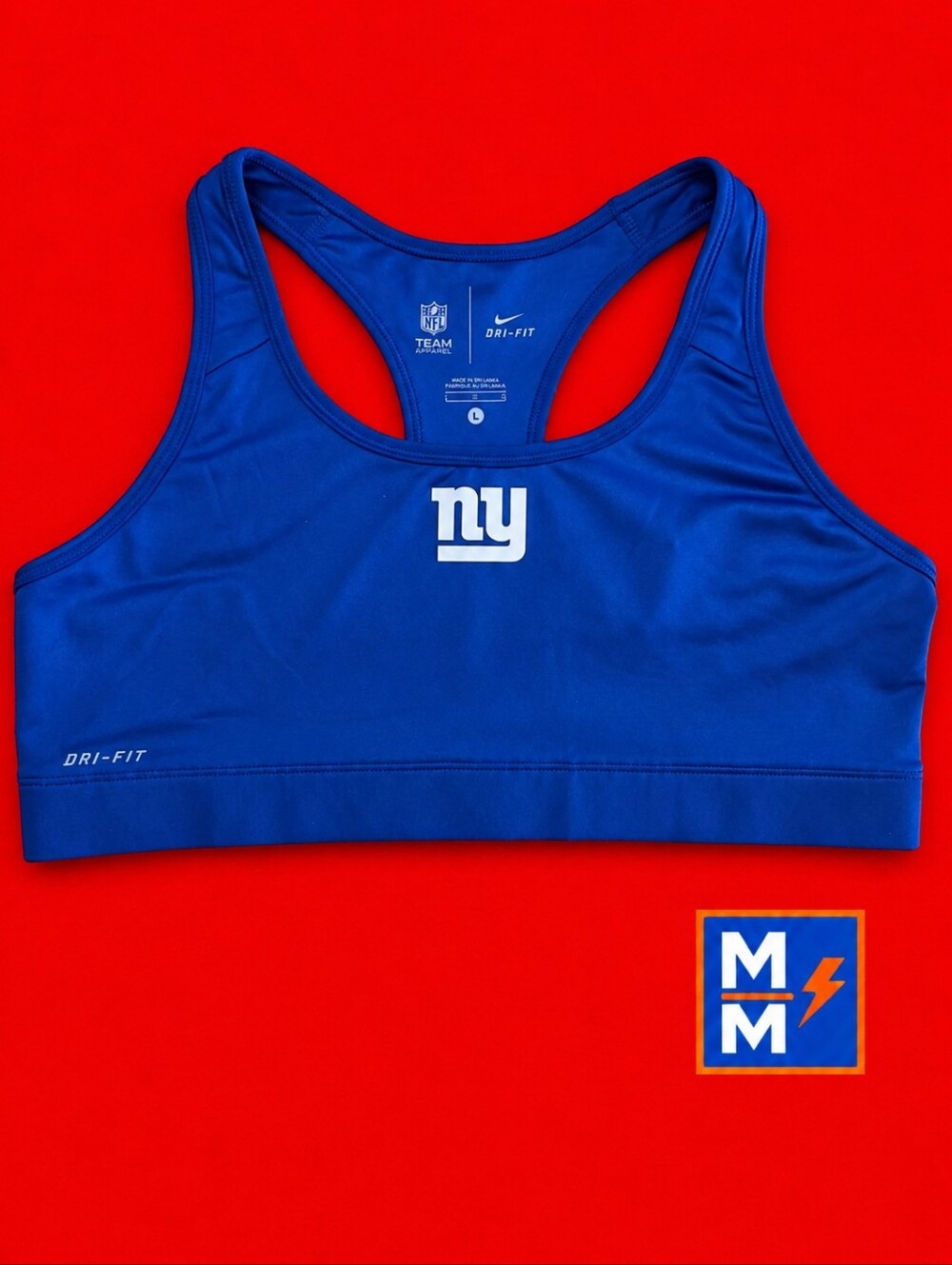 Nike Dri-FIT NY Giants Sports Bra Blue NFL Team Apparel Women's L NWT